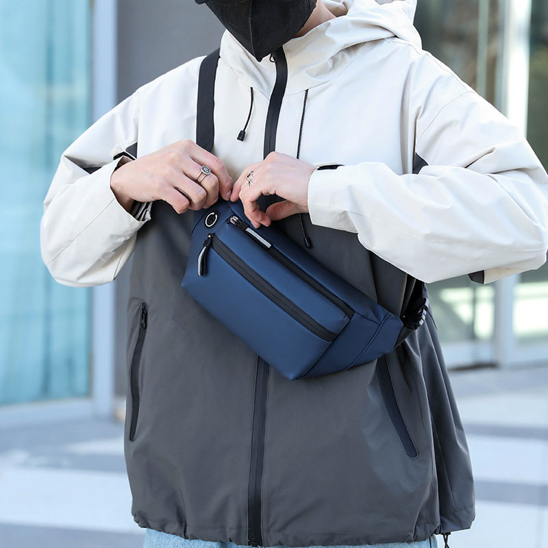 Cross-border new men's waist bag chest bag waterproof trendy Korean style simple casual factory direct multi-function bag