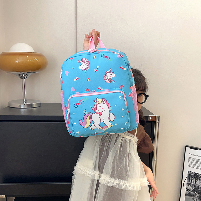 Nuevo unicornio mochila para niños dibujos animados carga reducción kindergarten mochila mujer clase media 2-7 años mochila de comercio exterior