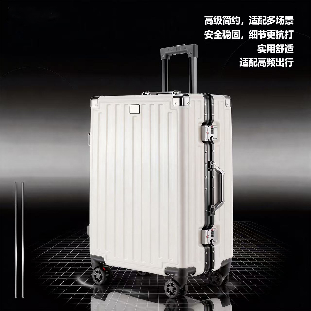 Moda estriada caja de tracción de viaje universal rueda cifrado maleta de almacenamiento de moda de ocio mujer maleta