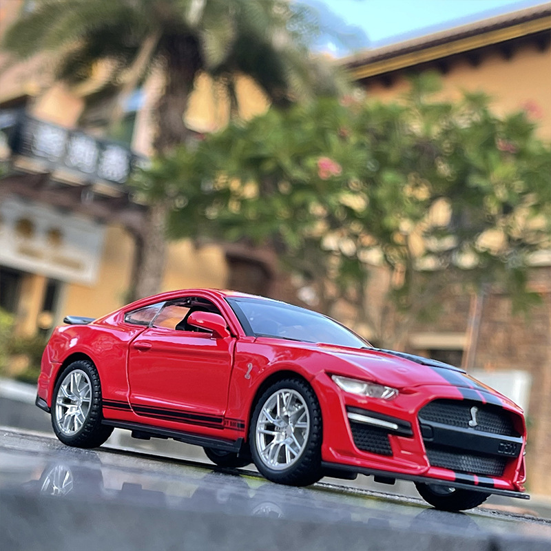 【Bulk】Jinlifang 1:32 Scale Mustang Gt500 Car Model Simulation Alloy Children's Toy Display Piece