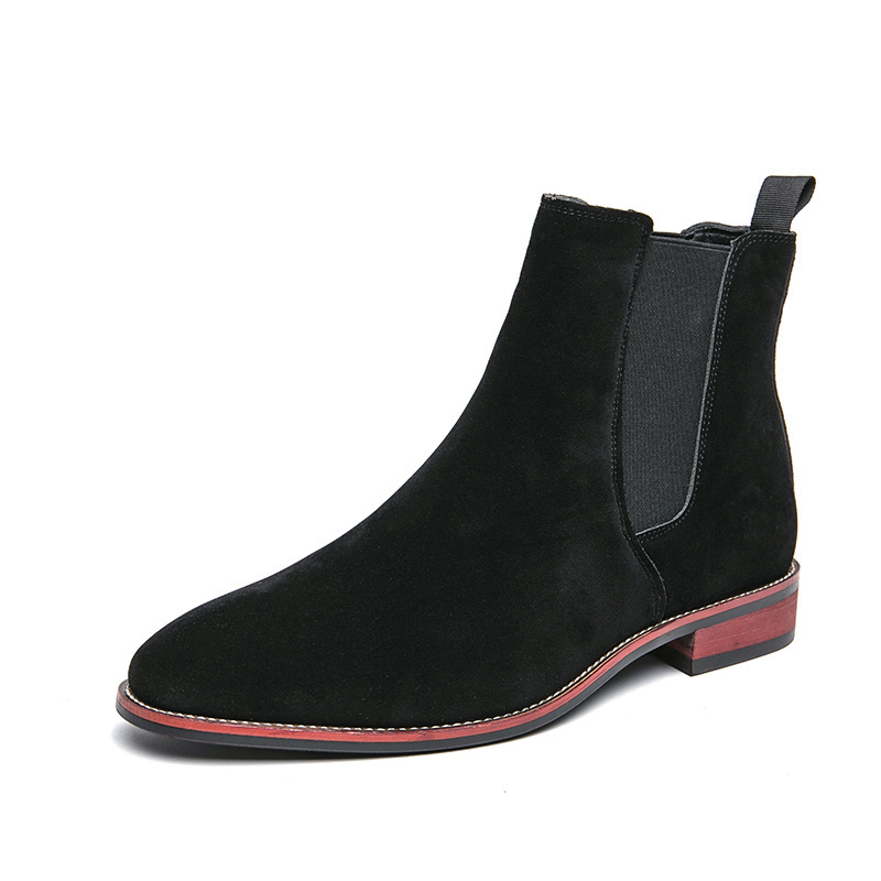 Invierno transfronterizo nuevo estilo Chelsea botas para hombres de corte alto estilo coreano estilo británico botas cortas de corte medio europeo y americano de cuero esmerilado hombres