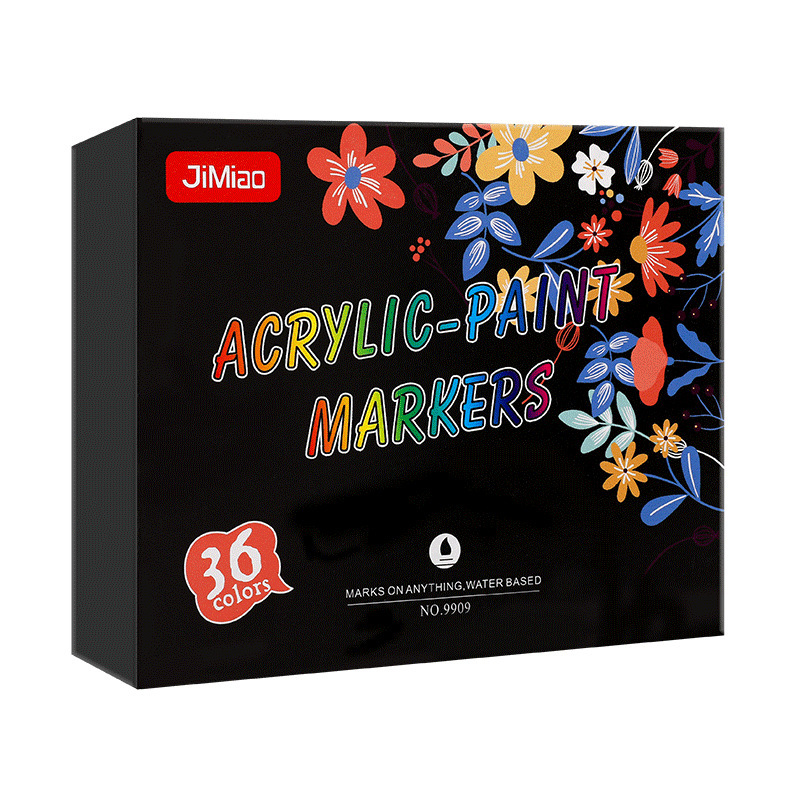 Marcador de acrílico 36 traje de color suave cabeza agua tiza DIY marcador de piedra de tarjeta negro caliente marcador a base de agua