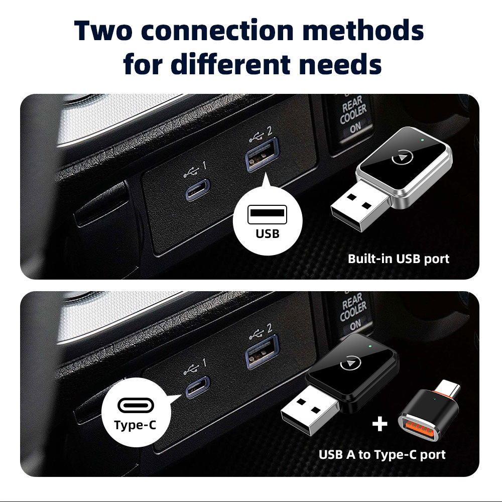 Wireless Carplay Car Box USB Smart Interconnect for Android and Iphone, Universal, No Wiring Required, High-Definition Screen Projection