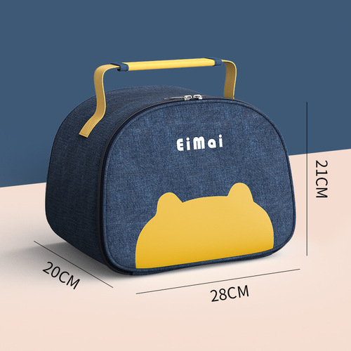 Denim Aluminum Foil Insulated Bag Wholesale Portable Fast Food Takeaway Bag Outdoor Picnic Student Lunch Bag Lunch Out
