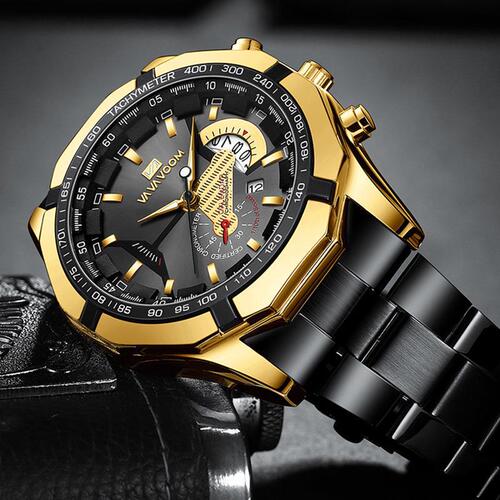 Men's shopee steel band watch men's watch European and American fashion sports luminous calendar watch cross-border