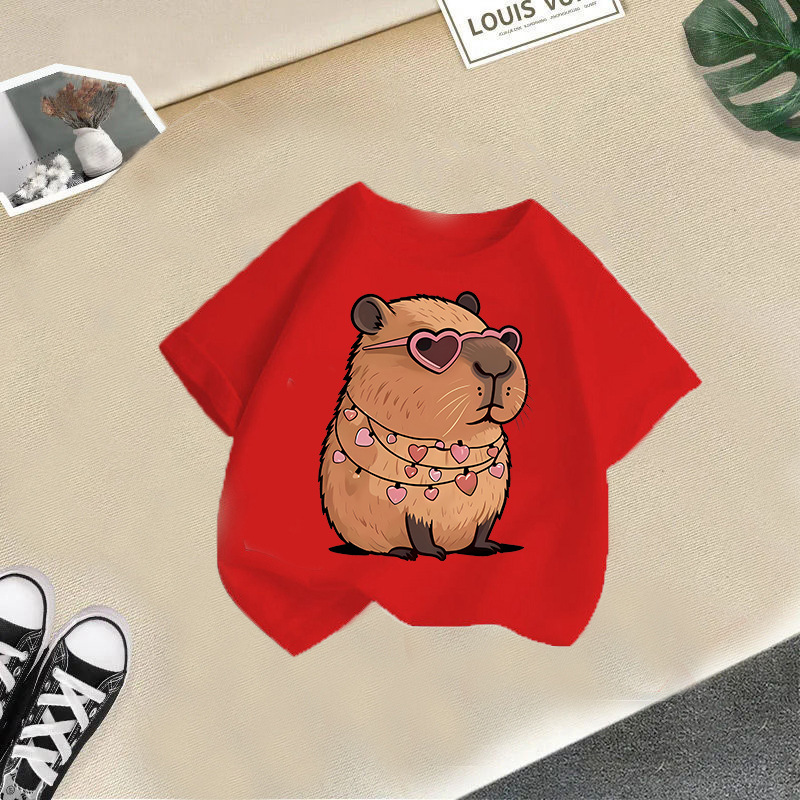 2025新型夏男女児童半袖アニメプリントtシャツ女子カジュアル上着国境を越えた子供服対外貿易ブーム