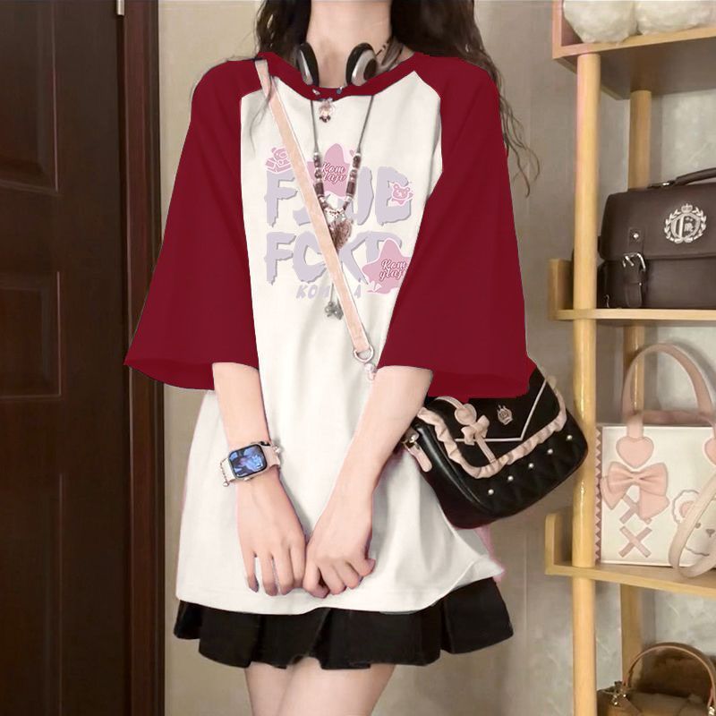 FFC 레드 화이트 반팔 + 블랙 스커트 [안전바지 포함, 고품질]