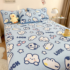 A5L加厚純棉床蓋單件全棉夾棉絎縫2023新款不起皺床單三件套四季