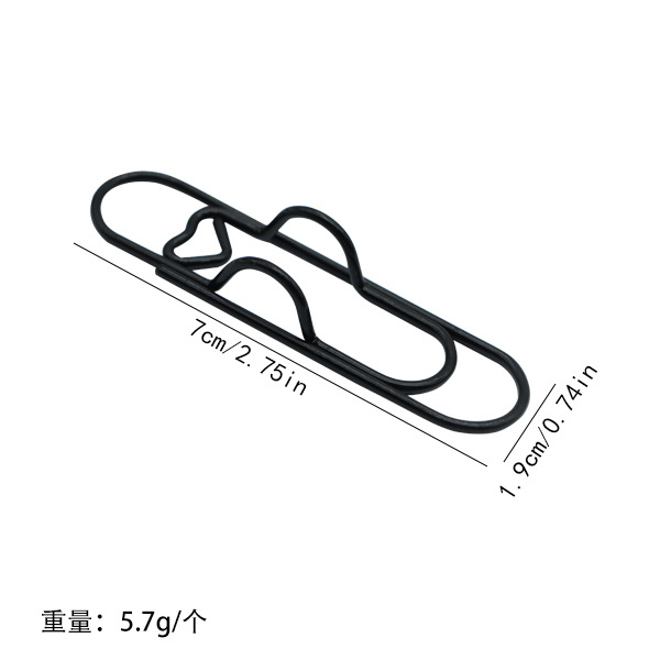Clip para bolígrafo multifuncional de metal en forma de corazón, clip para bolígrafo creativo y colorido, accesorio portátil para cuaderno, artículo de papelería.