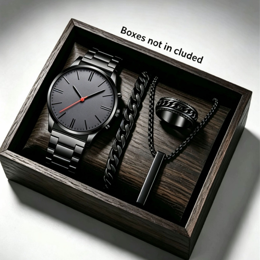 Calendario de moda clásica de moda de hombre al por mayor reloj de pulsera reloj de correa de acero reloj de negocios conjunto transfronterizo