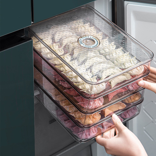 Dumpling box freezer box PET multi-layer household dumpling wonton freshness box large kitchen food refrigerator storage box
