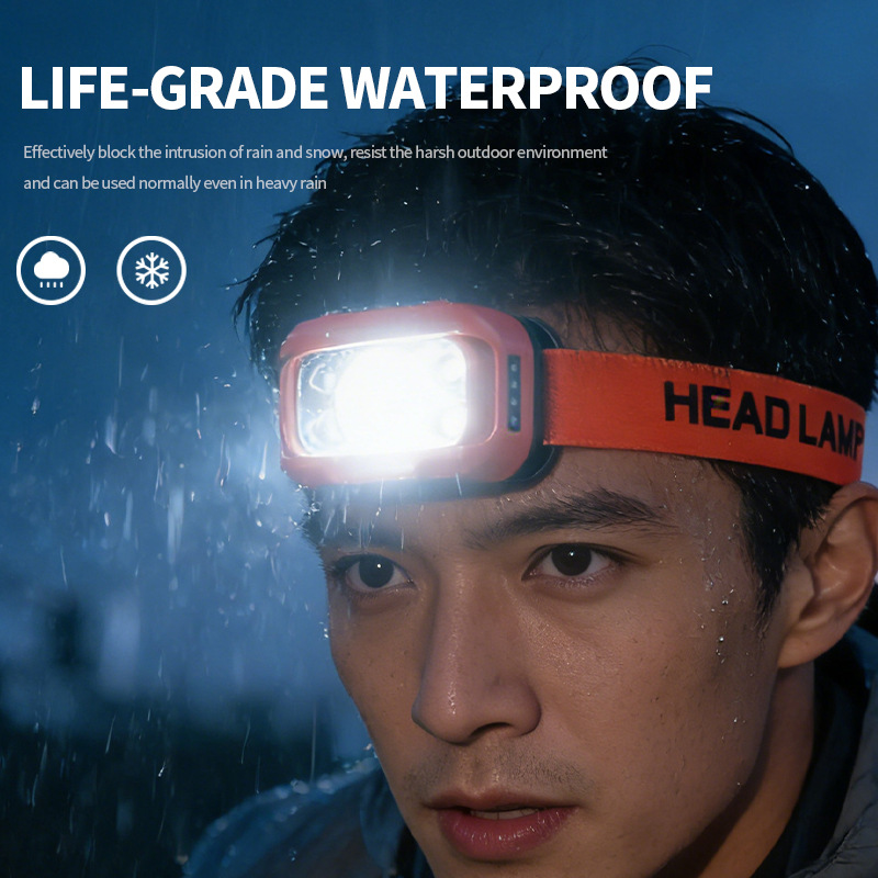 Customized Cross-border LED With Long Battery Life, Lightweight Sensor Headlamp For Outdoor Night Fishing And Running_desvips.com