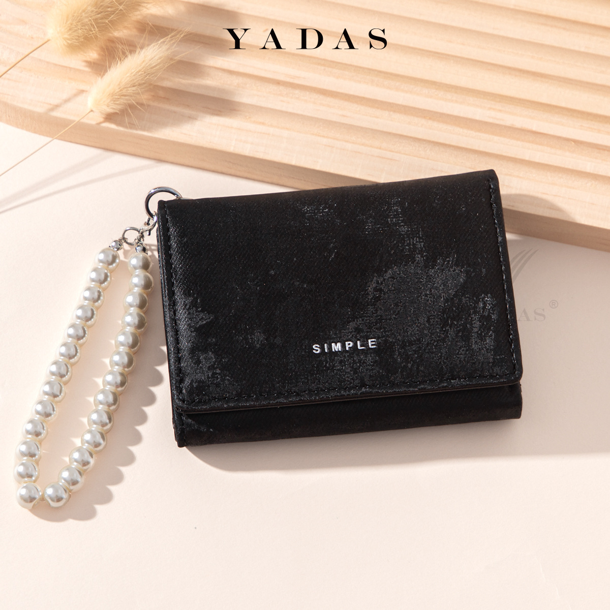 [Colgante de Perla] Nuevo tarjetero de moda de alta gama, almacenamiento portátil, billetera de lujo para mujer.