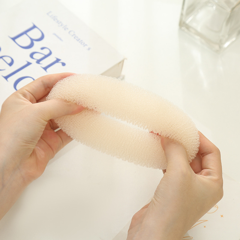 Platillo de rosquilla, mujer perezosa, lazo para el cabello con cabeza de bola esponjosa, artefacto para niños, tocado de capullo, accesorio para el cabello coreano
