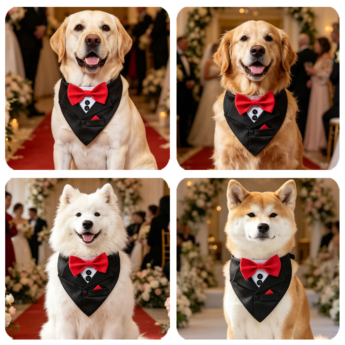 TANPOPO transfronterizo nuevo traje de mascota toalla triangular fiesta de bodas mascota decoración bufandas perros perros collares