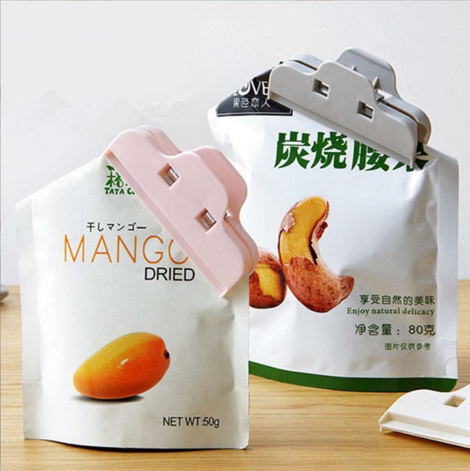 Venta al por mayor bolsa de alimentos de cocina a prueba de humedad clip sellado gran merienda preservación hogar plástico japonés alimentos sellado clip