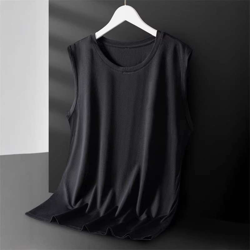 Cross-Border Ice Silk Vest Men's Quick-Dry Mesh Sleeveless T-Shirt 2026 Summer Comfortable Men's Loose Fit Sports Tank Top
