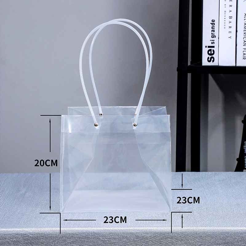 Directo de fábrica transparente flor bolso trapezoidal ramo bolso de mano Día DE LA Madre bolsa de regalo de mano