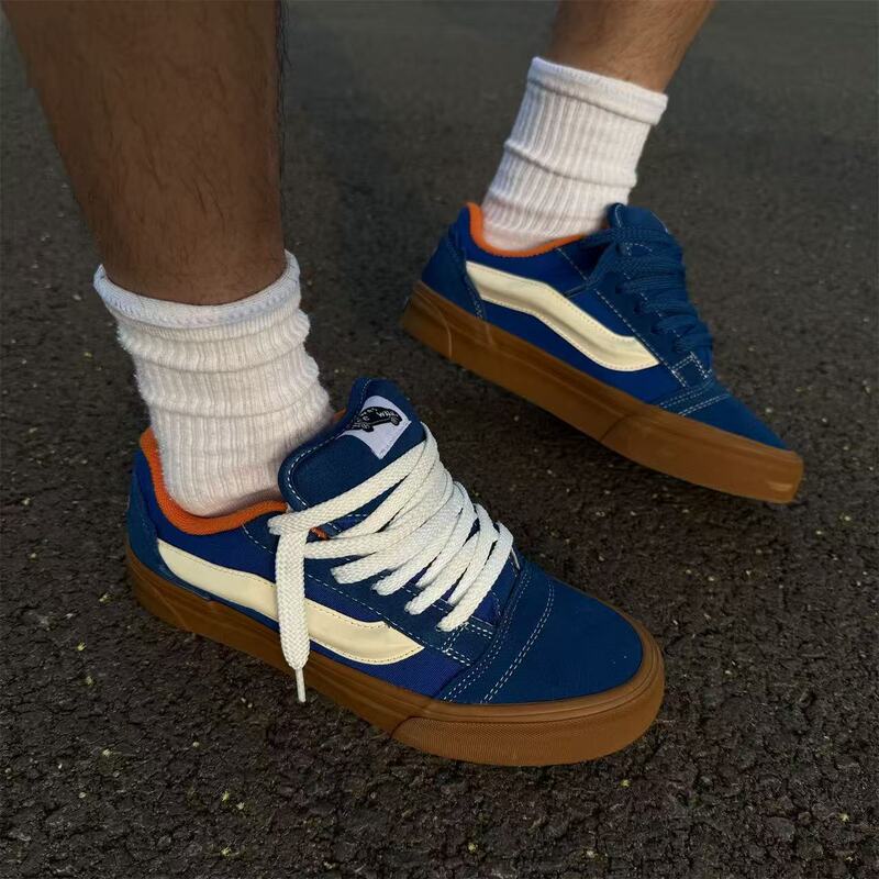 2026 Summer New Embroidered Collaboration Blue-Orange Coffee-Colored Sole Chunky Sneakers, Dirt-Resistant Unisex Loose-Fitting Shoes, Light Luxury Sneakers 2026 Summer New Embroidered Collaboration Blue-Orange Coffee-Colored Sole Chunky Sneakers, Dirt-Resistant Unisex Loose-Fitting Shoes, Light Luxury Sneakers