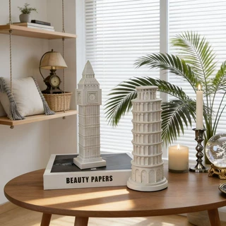 北欧现代比萨斜塔建筑模型装饰品摆件家居客厅酒柜卧室高级感装饰