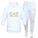 2024 autumn and winter winter cross-border men's and women's leisure European code blank solid color suit fleece loose sweater pants two pieces