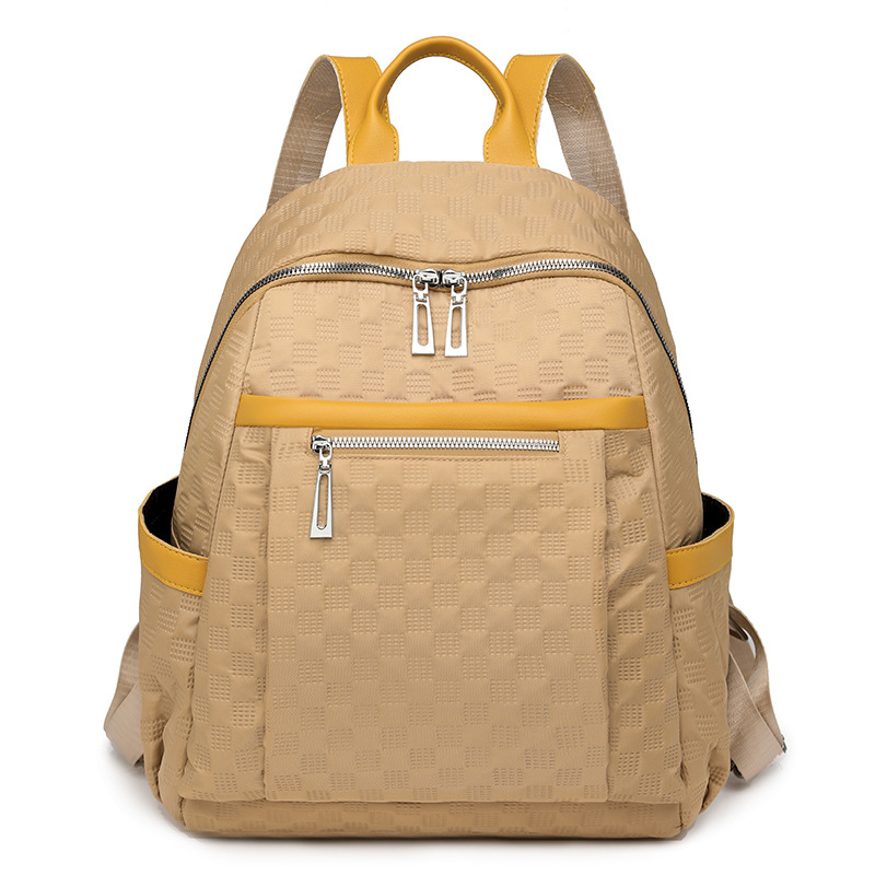 2024 otoño nuevas señoras mochila de nailon moda todo-fósforo viajes al aire libre contraste color mochila de gran capacidad al por mayor