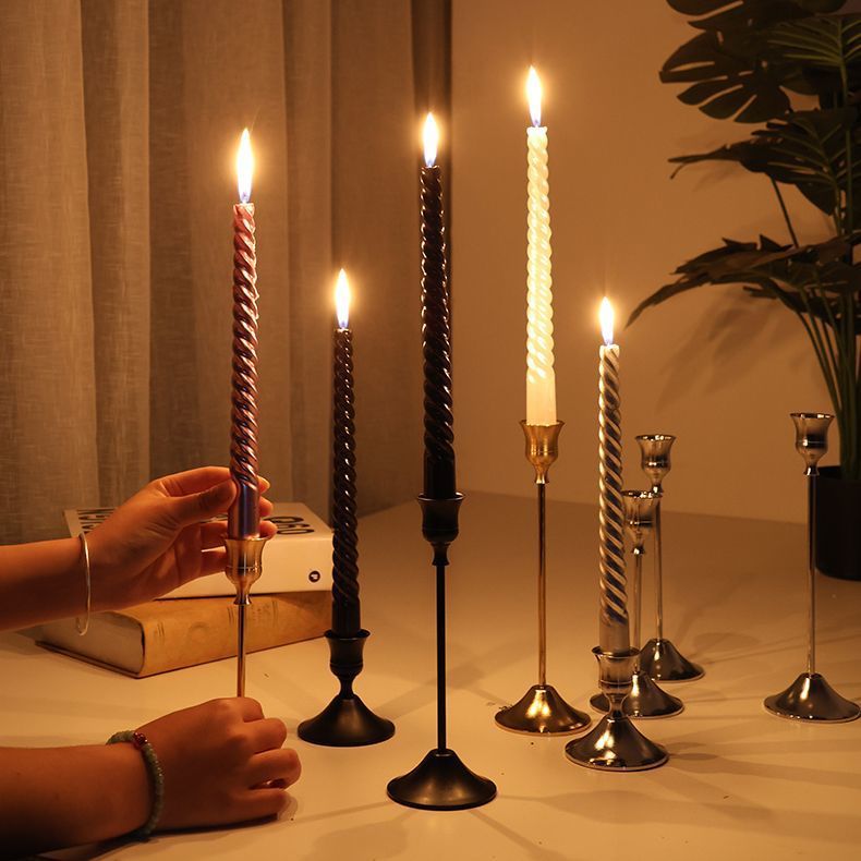 欧式北欧金色烛台摆件生日婚礼餐桌浪漫烛光晚餐蜡烛台家用道具