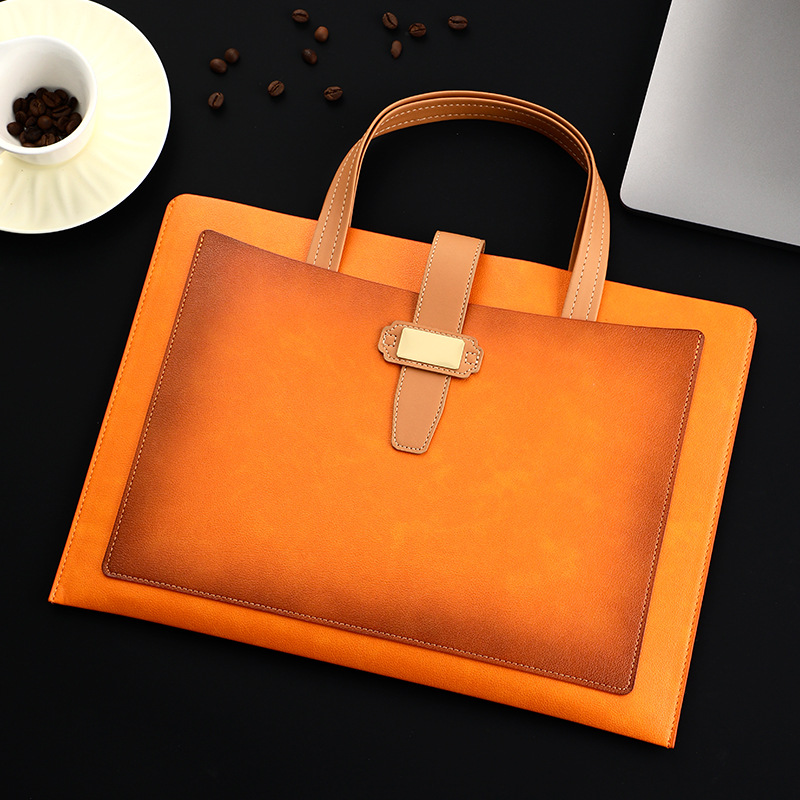Bolsas de archivos transfronterizas a4 bolsas de archivos portátiles de cuero de negocios bolsas de archivos de contrato bolsas de archivo se pueden imprimir logotipos fijos