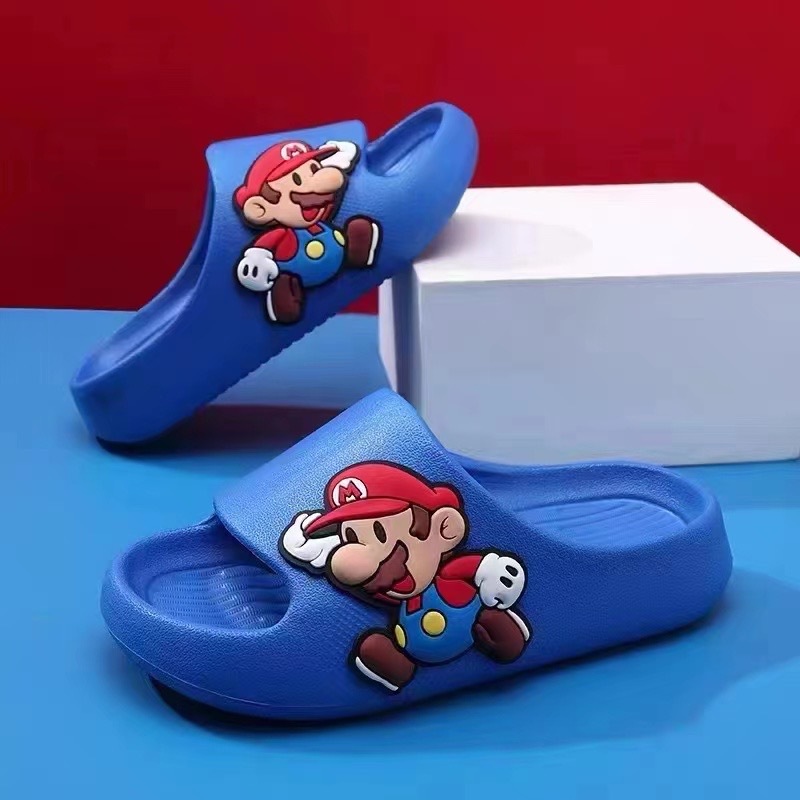 Mario Children's Slippers Summer Boy's Cute Non-Slip Baby Boy's Household Indoor One-piece Cool-off Slippers