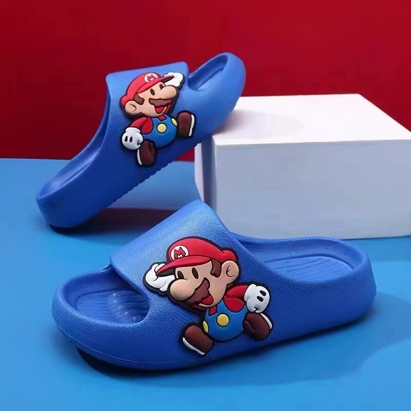 Mario Children's Slippers Summer Boy's Cute Non-Slip Baby Boy's Household Indoor One-piece Cool-off Slippers