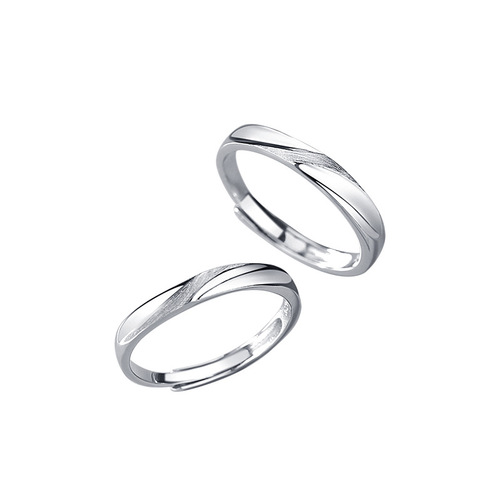 Korean fashion couple ring sterling silver pair creative frosted ins pair ring men and women niche simple ring gift