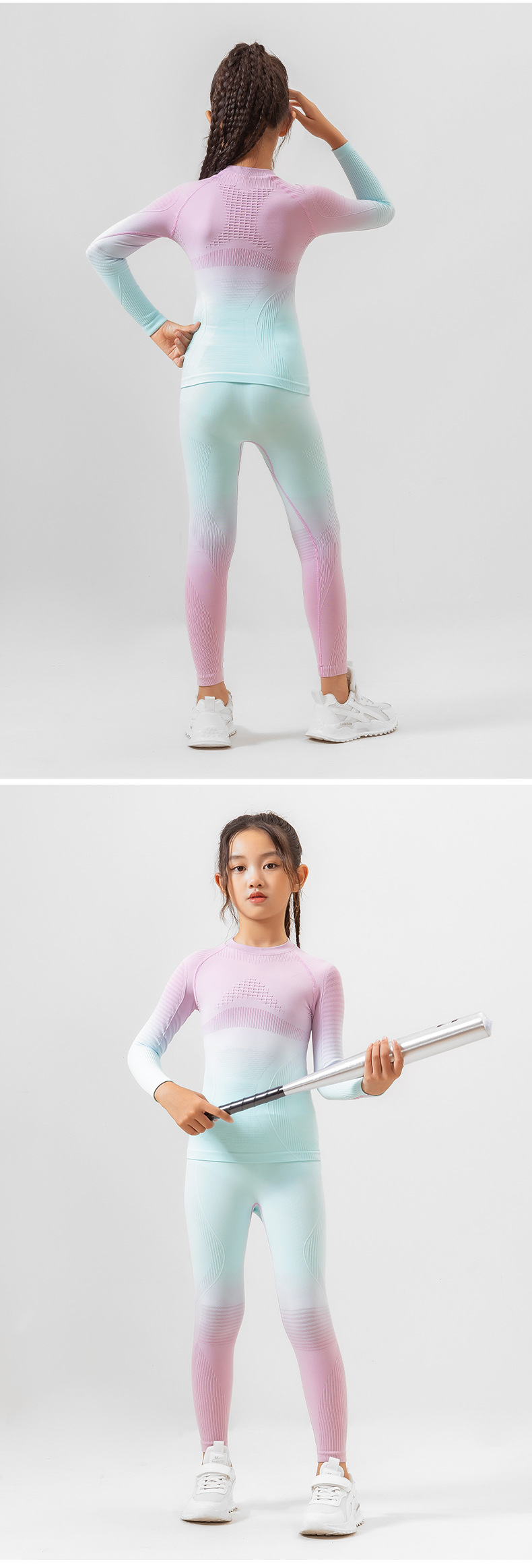 Children's High Elastic Quick-Dry One-Piece Ski Functional Compression Shirt Sweat-Wicking Breathable Warm Base Layer_voghion.com