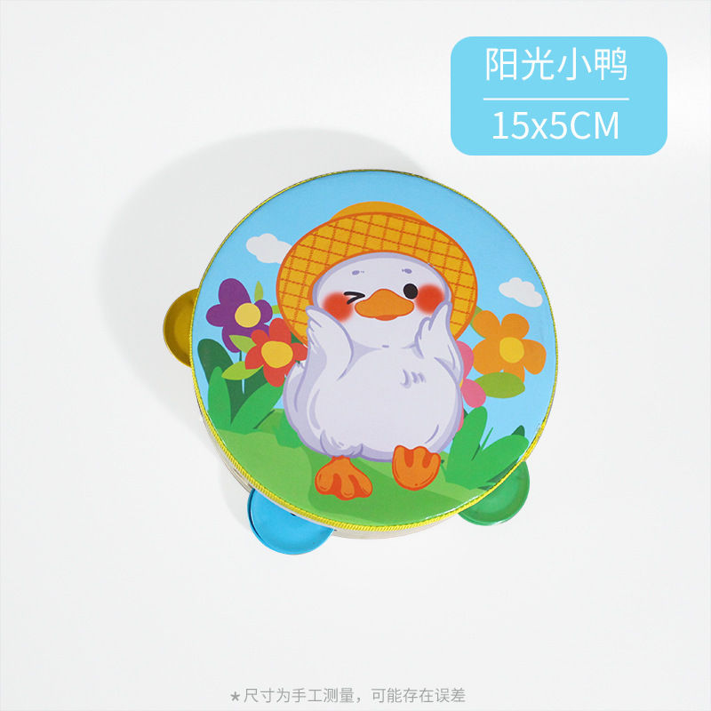 Instrumento de percusión Orff madera 15cm pandereta colorido infantil danza kindergarten maestro tambor mano