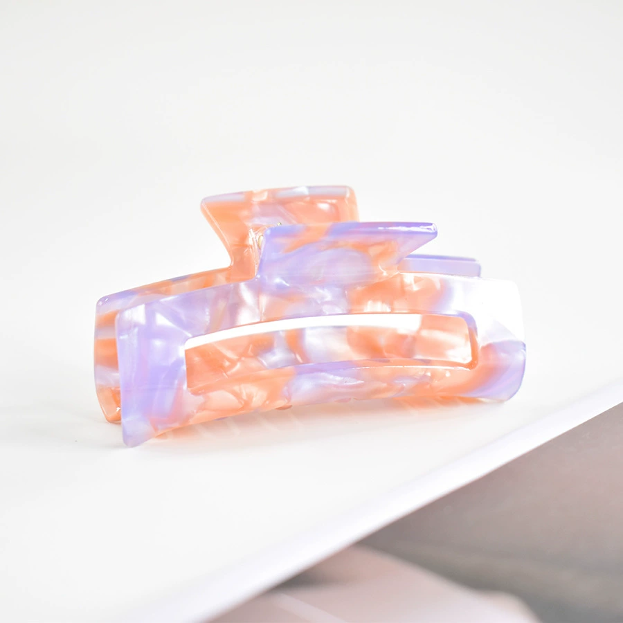 Акриловый зажим для волос, квадратная заколка-паук, корейский стиль, 5,5–8,3 см, мраморные и однотонные цвета