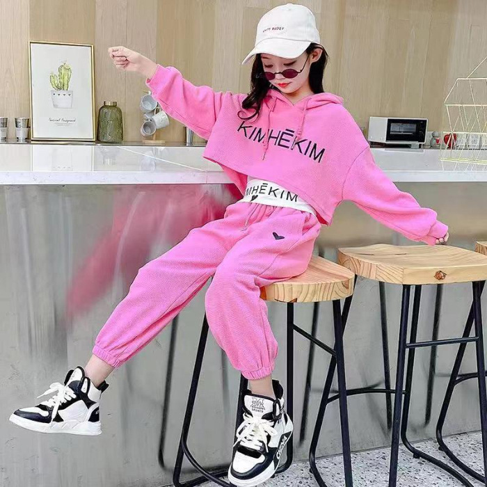 网红女童套装2025新款秋装潮童装儿童运动装春秋小女孩休闲三件套|undefined