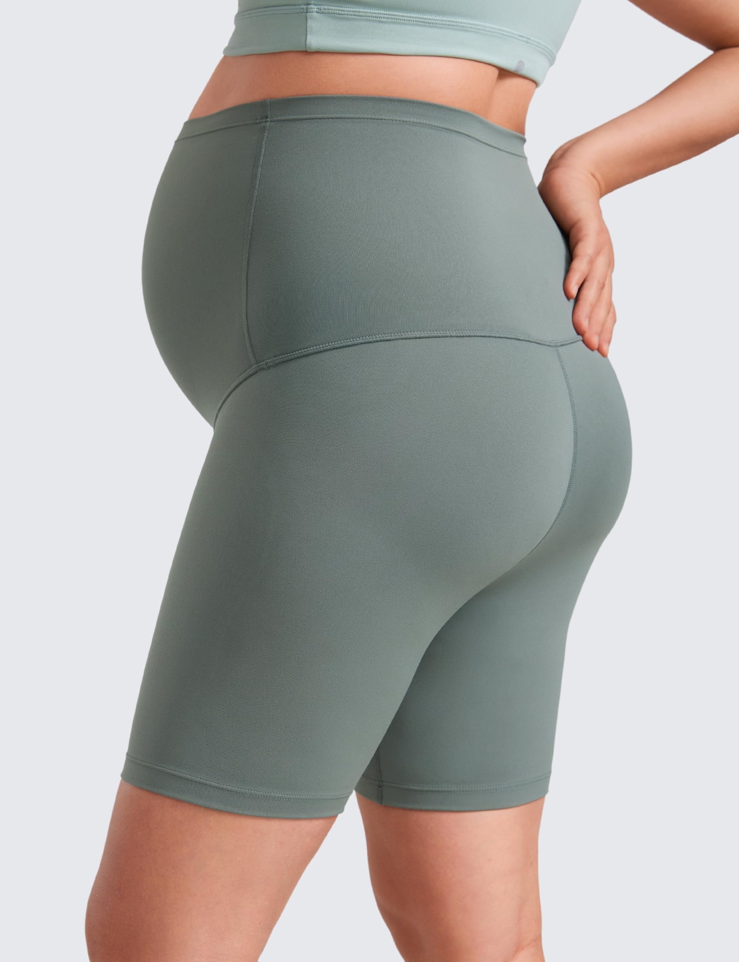 Maternity Capri Yoga Pants Belly-Support Seamless Nylon Maternity Capri Yoga Pants Belly-Support Seamless Nylon