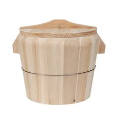 Household rice steaming wooden barrel, rice steaming rice barrel made of Zhenzi fir, portable rice barrel, commercial wine steaming rice artifact