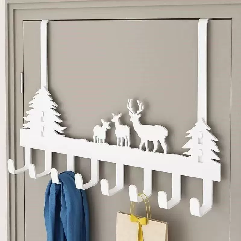 Наддверной крючок для подвешивания одежды, без сверления, подходит для высоких дверей спальни, утолщенный бесследный крючок для задней части двери.