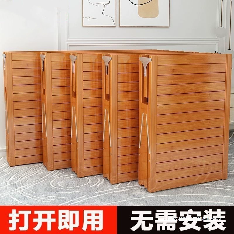 Бамбуковая кровать, складные простыни для домашнего офиса, обеденный перерыв, простая двуспальная аренда комнаты, бамбуковая усиленная жесткая кровать