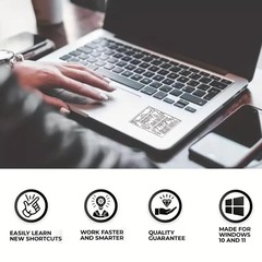 Reference keyboard shortcut labels and ELEL shortcut sticker for laptops