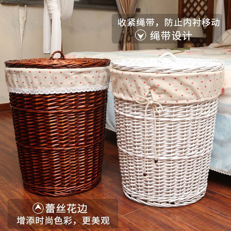 Cesta de almacenamiento de ropa sucia tejida de caña Cesta de ropa sucia Cesta de almacenamiento de ropa sucia