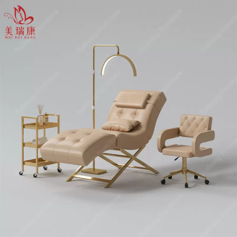 新款美容床美容院专用S形美睫Spa按摩床推拿理疗床家用纹绣美体床