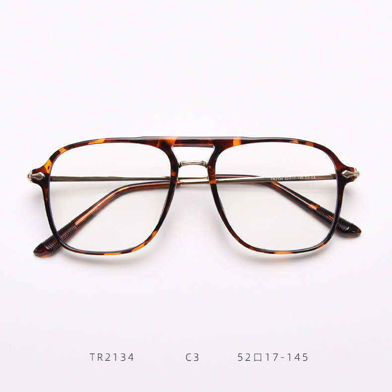 Aviator Glasses Frame Unisex Trendy Double Bridge Optical Frames_voghion.com