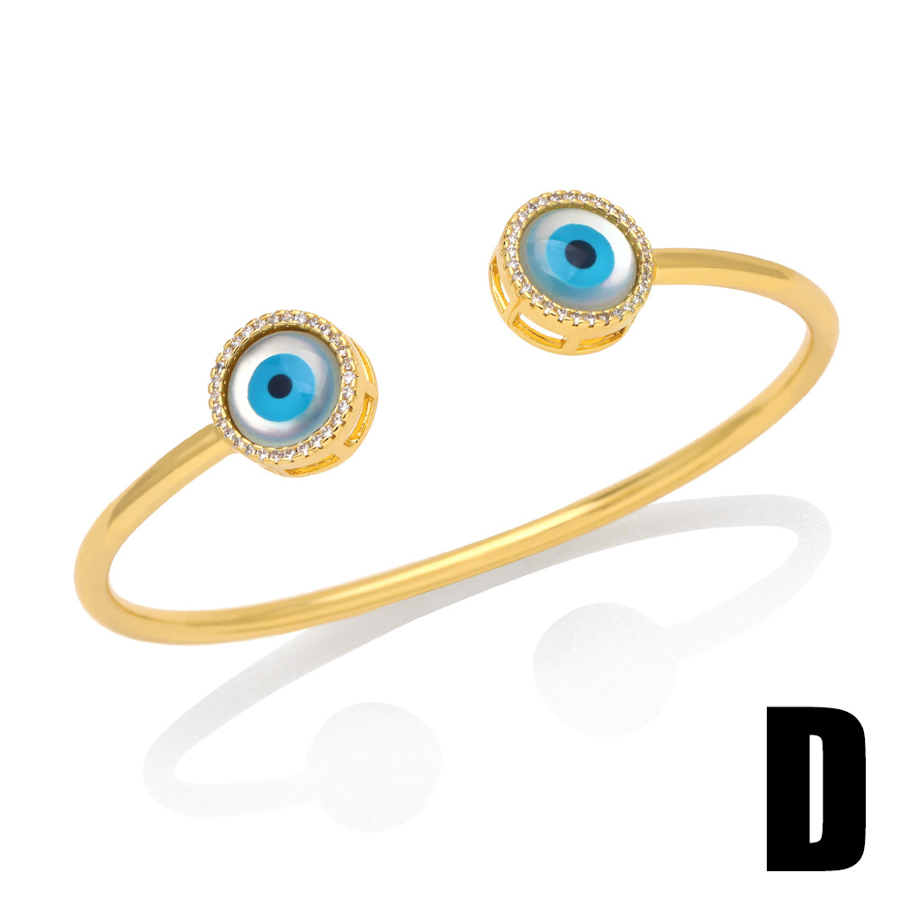 Fashion Devilu0027S Eye Copper Inlay Zircon Bangle 1 Piece