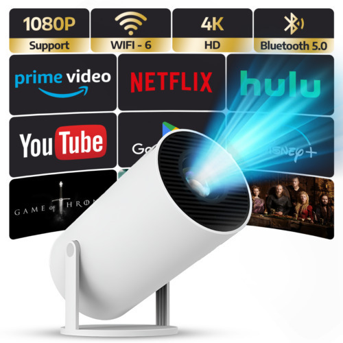 Cross-Border Popular Household 1080P Projector Mini 4K High-Definition Smart Portable New Projector Bedroom