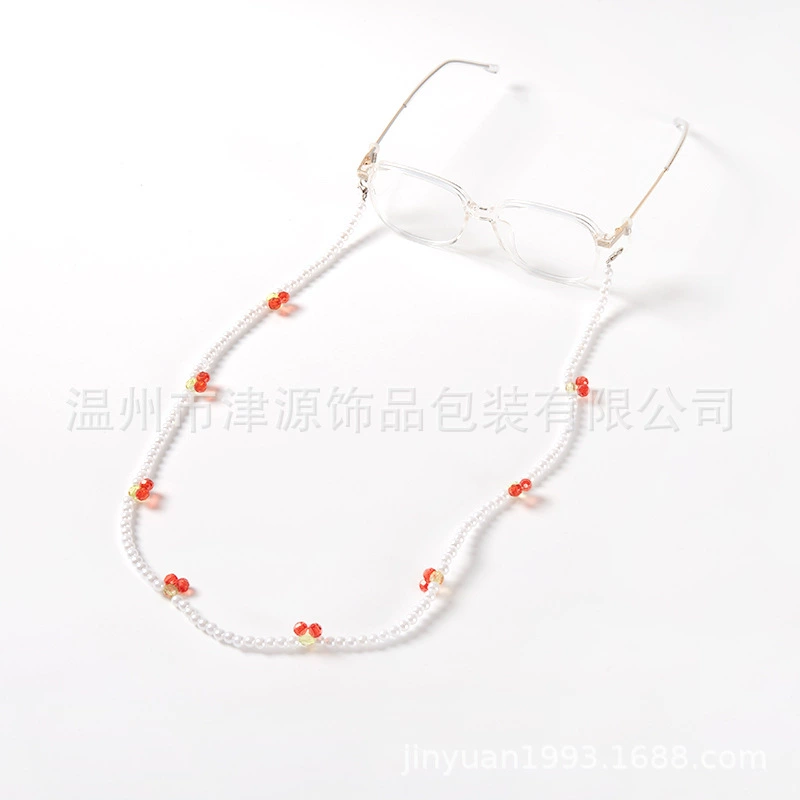 Jinyuan вышитая бисером вишневая жемчужина детская цепочка для очков сетка Популярные анти-потерянные Нескользящие аксессуары для очков аксессуары
