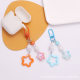New two-color cloud gradient five-pointed star car key chain pendant cute color hollow star accessories bag ornaments