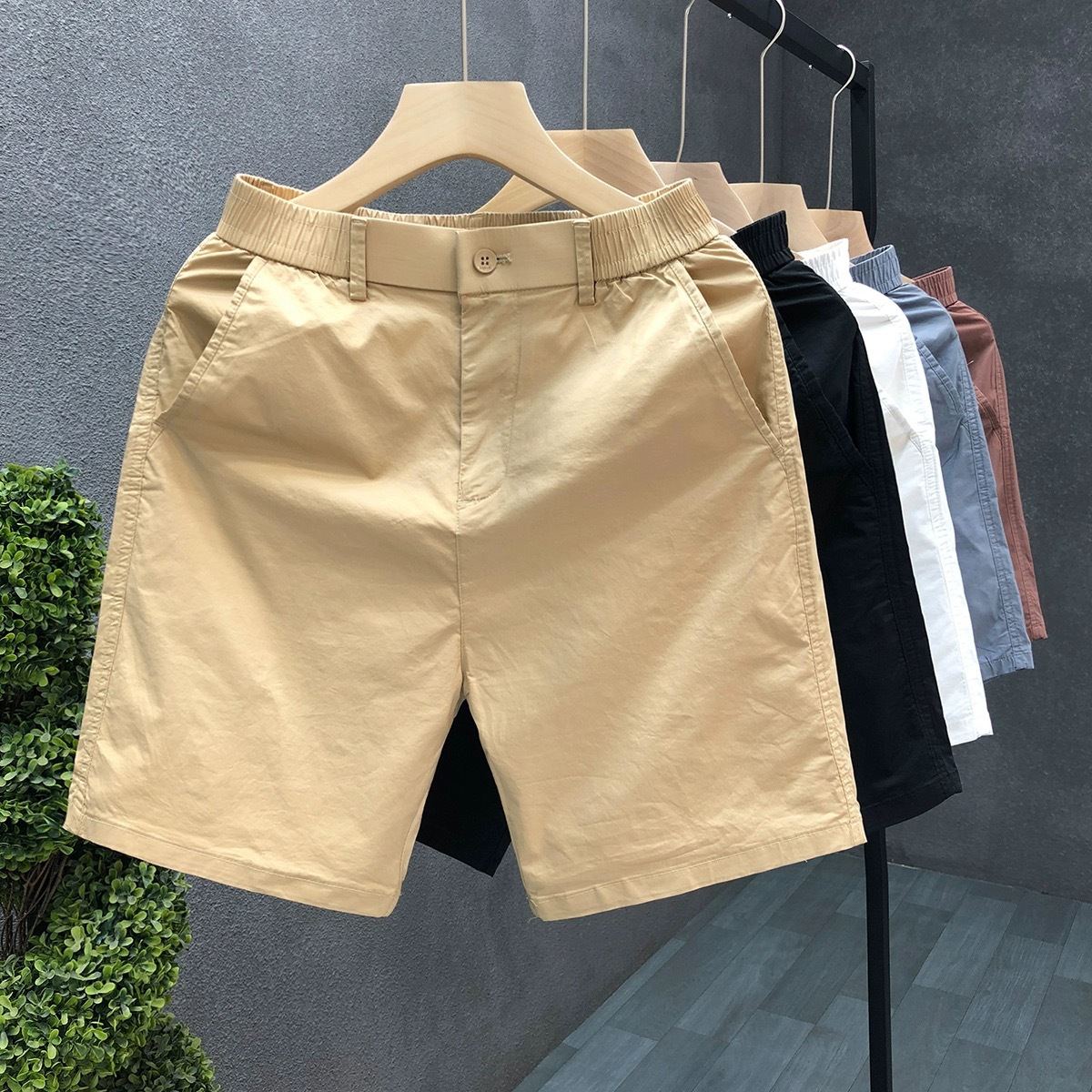 Pantalones cortos para hombres, pantalones de trajes de negocios de alta calidad, pantalones de calzado recto, pantalones de calzado de verano, comercio exterior transfronterizo, hielo al por mayor, secado rápido