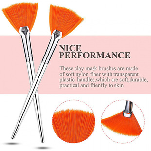 Smear long rod fan diy homemade mask brush beauty salon makeup tool brush mask skin care for beginners