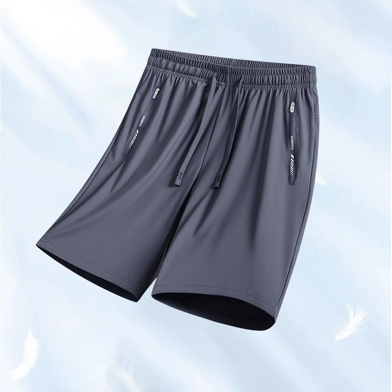 Summer silk thin sports elastic shorts, quick dry trousers for leisure, oversize, plus size